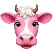 pink cute cow sticker