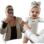 selfie of girl with phone sticker