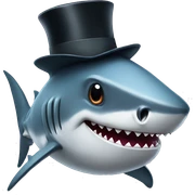 Shark with a top hat sticker