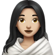 Pale Girl with black hair  laying down cozy in a white blanket sticker