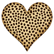 cheetah print heart sticker
