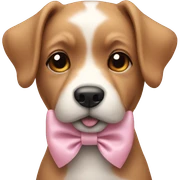 dog with a light pink bow sticker