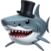 Shark with a top hat sticker