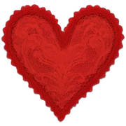 red lace heart sticker