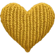 Knitted gold heart sticker