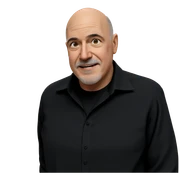 bald man in black shirt sticker