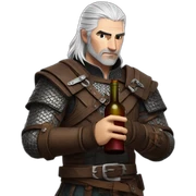 Geralt of Rivia with a bottle wine  sticker