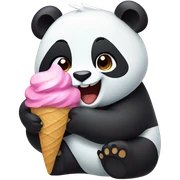Panda eating ice cream sticker