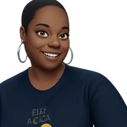 smiling girl with hoop earrings sticker