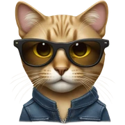 Cat with sunglasses sticker
