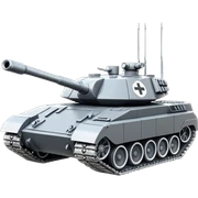 Fruchterregender futuristischer Panther Panzer hergestellt von Rheinmetall in Deutschland mit autonomen Raketensystemen & einem schwarz weißem Kreuz sticker