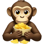 monkey eating chips sticker
