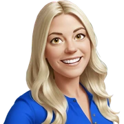 smiling blonde woman portrait sticker