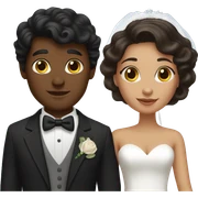 Dark hair groom and brown skin bride sticker
