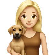 Blonde girl with brown Labrador sticker