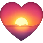 Heart shaped sunrise sticker