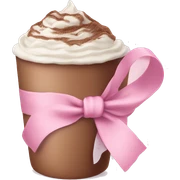 Soft pink ribbon mocha sticker