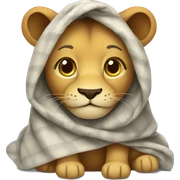 lion wrapped in blanket sticker