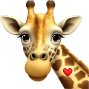 Giraffe with heart sticker