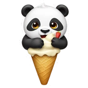 Panda eating ice cream sticker