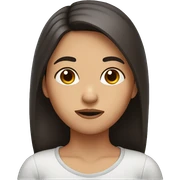 Girl with dark brown hair and dark brown eyes confused sticker