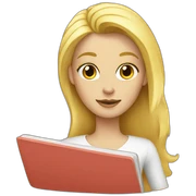 blonde with a notebook sticker