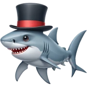 Shark with a top hat sticker