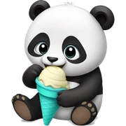 Panda eating ice cream sticker