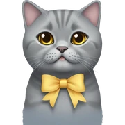 Grey british shorthair cute with bow sticker