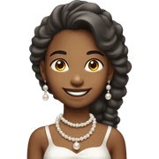 smiling girl in pearls jewelry sticker