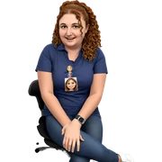 smiling girl in office setting sticker