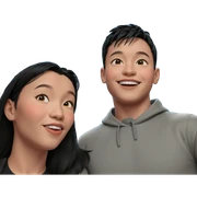 smiling girl and boy portrait sticker
