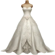 Hyper Realistic ornate and detailed Whimsical Wedding dress displays sticker
