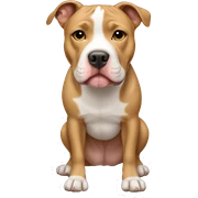 Tan and white pit bull  sticker