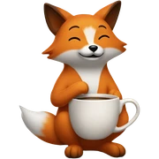 Shibi fox holding coffee sticker