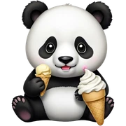 Panda eating ice cream sticker