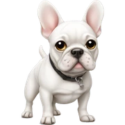 White Frenchie standing sticker