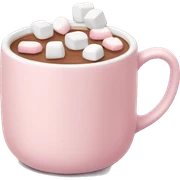 Light Pink mug of hot chocolate with marshmallows  sticker