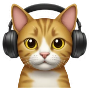 cat headphones sticker