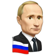 Putin with flag sticker