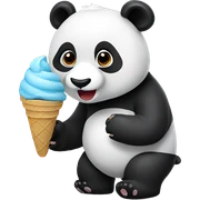 Panda eating ice cream sticker