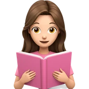 smiling girl reading a book sticker