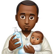 p diddy holding baby oil sticker