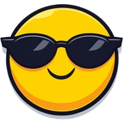 smiling sun with sunglasses sticker