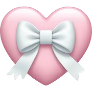 Pastel pink heart with white bow sticker