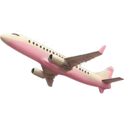 beige airplane pink sticker