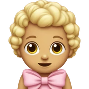 Baby with bow sticker