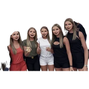 girls having fun together sticker