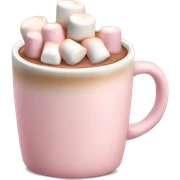 Light Pink mug of hot chocolate with marshmallows  sticker