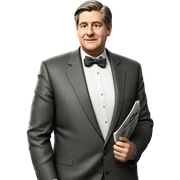 gentleman reading newspaper portrait sticker